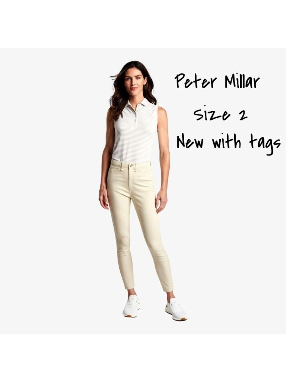Peter Millar Karlie Stretch Sateen High Rise Trousers Size 2 - New with Tags